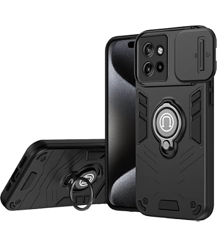 BORYA Hülle Für Motorola Edge 50 Neo – Stoßfeste Handyhülle Mit Magnetständer & Kamera-Schieber – Silber