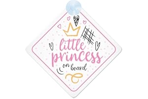 QG LTD mybabyonboard UK Princess On Board Pink with Crown (024) Non Personalised Car Sign New Baby Girl/Child Gift/Present
