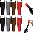 8Pcs Reusable Sparkling Wine Bottle Stoppers, Silicone Wine Seal Stoppers with Handle Double Sealed Wine Bottle Stoppers 4 Colors Wine Stoppers, Wine Bottle Sealers for Wine Beer Champagne Bottles