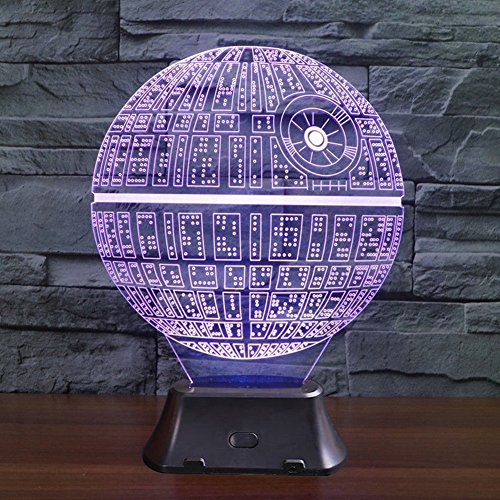 Pasway 3D LED Licht Nachtlichter Schreibtischlampen 3D-Visualisierung Tabellen Licht Lampe für Halloween Weihnachten Party, Warmweiß Beleuchtung (Runden) - 3