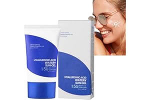 UJOOGBU Hyaluronic Acid Watery Sun Gel,Korean Sunscreen Spf+50+++,Sunscreen Korean,Watery Sun Gel Sunscreen for Oily Skin,Sunscreen Face Moisturiser,Moisturizing Korean Suncream with No White Cast,50ml