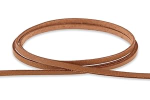 ‎AURORIS AURORIS - Lederband flach 3x1 mm - 5 m/hellbraun