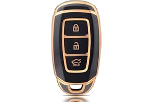 OFFCURVE Autoschlüssel Hülle Schlüsselhülle, Schlüsselcover Schlüsselgehäuse Schutzhülle 3 Tasten Passt für Hyundai i10 i30 ix25 ix35 IG Santa Fe Kona Elantra Grandeur Solaris Azera Tucson Palisade