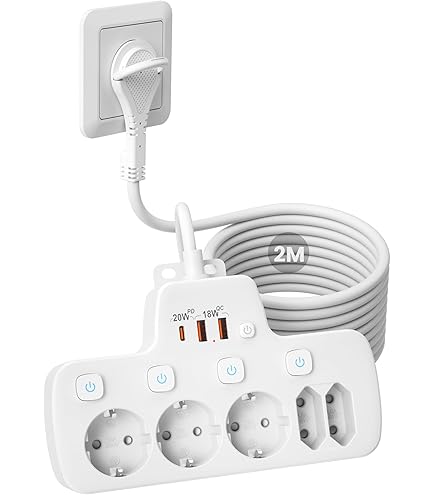 Maclean MCE224 E Prise De Courant Quadruple Avec Interrupteur Marche