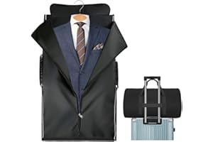 JABNOW Sac Costume Pliable, 50L Sac de Costume Homme avec Compartiment à Chaussures, 2en1 Housse de Costume Voyage pour Vêtement/Costume, Sac de voyage Convertible pour Voyages d'affaires, Sac Costume Voyage