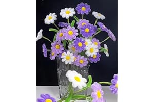 YOOTOM Kit fabrication de marguerites violettes Bouquet à tige de chenille,DIY Chenille Tige Cure Pipe Fleurs Création Craft Floral Chenille Stems Pipecleaners pour Bouquets