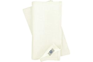 Linen & Cotton Set de 4 Servilletas de Tela Hygge - 100% Lino, Blanco (32 x 32 cm) Cuadradas Lavable para Hogar Cocina Comedor Cena Mesa de Centro Cumpleaños Boda Fiesta Navidad Eventos