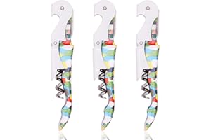 QTUIE 3Pcs Cavatappi Professionali in Acciaio Inox Apribottiglie Birra Apri Bottiglia Vino Tagliacapsule Apribottiglie di Vino Stappa Bottiglie Apribottiglia per Vino Birra Champagne Sommelier