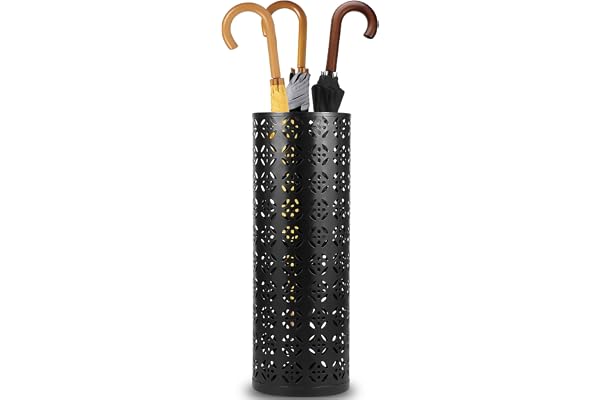 Paraplyställ, metallställ för paraplyer vid entrén, 15×15×42 cm, fristående paraplyorganisatör Rain Collection, rund förvaringsbehållare, stöd för promenaderstavar