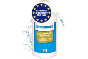 PoolsBest Superflock flüssig 1L I hochkonzentiertes Flockungsmittel für Pool I Trübungsentferner für klares Poolwasser I Pool Flockungsmittel für Sandfilter I hochwertiges Flockungsmittel