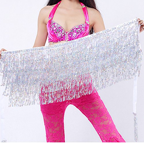 MUNAFIE Belly Dance Accessories Waist Waistband Sequins Tassels Waist Chain dance Hip scarf
