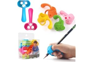 Firesara Guide Doigt Silicone, Aide Écriture Enfants Préscolaires Crayon D'aide 3 Pièces Poignées Crayon Ergonomiques Pour Droitiers Gauchers Pencil Grips (6 chiots)