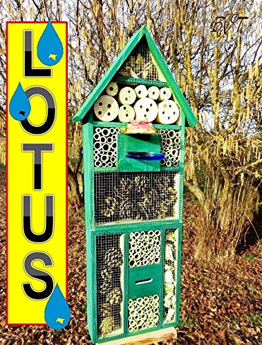 Großer Nisthotel Hoch ANTIK TÜRKIS meeresblau blau XXL INSEKTENHOTEL MIT TRÄNKE SDV-HOLO-OS und FUTTERPLATZ, mit Spezialoberflächenbeschichtung „LOTUS“, Futterstelle, Schaukasten Insekten als Ergänzung zum Meisen Nisthotel Hoch Meisenkasten oder zum Vogelhaus Vogelfutterhaus Futterstation für Vögel Insektenhäuschen – XXL INSEKTENHOTELs - 3