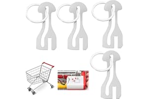 SPETNGSAKE Set of 4 Shopping Trolley Tokens, Stainless Steel, Shopping Trolley Token, Removable Key Chain, Shopping Token, Shopping Tool, Removable for All Shopping Trolleys