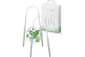 Roe Tenpo Tongue Scraper, 2 U-Shaped - Tongue Cleaner Stainless Steel, Optimal Oral Hygiene - Fresh Breath & Healthy Mouth Tongue Scrapers for Adults & Kids