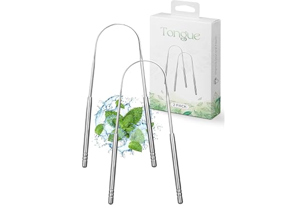 Roe Tenpo Gratte-langue en forme de U - En acier inoxydable - Hygiène buccale optimale - Haleine fraîche et bouche saine - Gratte-langue pour adultes et enfants