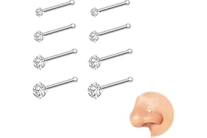 Kabwea 8 piezas 316L Piercing para nariz de colores