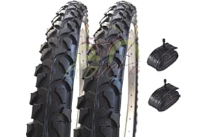 ECOVELO 2 COPERTONI 24 x 1.95 (54-507) + CAMERE VALVOLA AMERICA | Pneumatici Neri MTB Bici Bicicletta Mountain Bike Donna