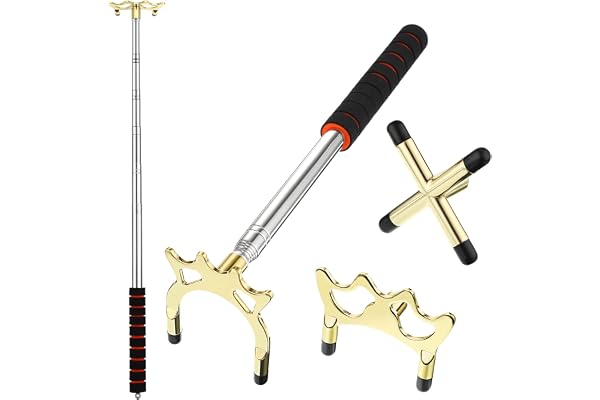 Skylety Bâton Pont de Queue de Billard Rétractable avec 3 Pièces Tête de Pont en Laiton Amovible, Accessoire Queue de Billard pour Table de Billard