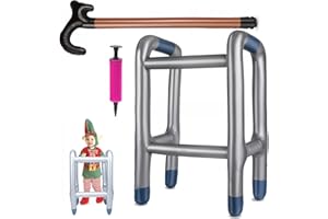 TINA.WIN Inflatable Walking Aid + Inflatable Walking Stick, Inflatable Rollator, Inflatable Walker, Inflatable Rollator 60 for Birthday, Woman, Men, Funny, Cosplay, Carnival, Retirement