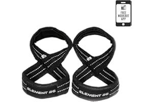 Element 26 Padded Figure 8 Lifting Straps - Weightlifting Straps - Figure 8 Straps - Wrist Straps for Men, Women, Weight Lifting, Deadlifts - Deadlifting Straps