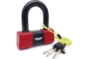 RADIKAL RK75 Antivol Moto Bloque Disque Mini U Premium Homologué SRA, Plus Dissuasif, Brutale Testé, Arc ø18mm en Acier Trempé, Double Fermeture, Cable Rappel, Bloc Frein Roue pour Moto Scooter
