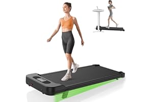 Dskeuzeew Walking Pad Treadmill with Incline, 8KM/H Under Desk Portable Running Machine for Home Office, Compact Mini for Small Spaces, Remote Control, LED Display