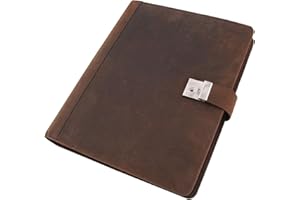 ‎ALASSIO Alassio Dokumentenmappe mit Schloss, DIN A4, Hunterleder, inklusive 5 Dokumentenhüllen, braun