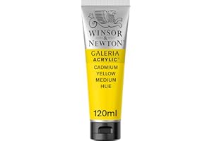 Winsor & Newton - Pintura Acrílica , 120 ml, Amarillo (Cadmium Yellow Medium Hue)