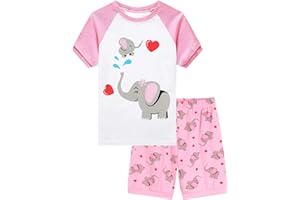 EULLA Pijama corto para niñas con diseño de dinosaurio oscuro, princesa unicornio, sirena, juego de pijama corto, ropa de verano, ropa de dormir de dos piezas 92 98 104 110 116 122