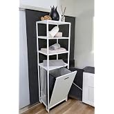Digithome Metal Kirli Sepetli 4 Raflı &Ccedil;ok Ama&ccedil;lı Banyo D&uuml;zenleyici Raf Organizer Beyaz/Beyaz &ndash; MRS-015 C1-1-369