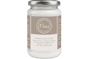 FLEUR DESIGNER'S PAINT | Fondo Aggrappante Acrilico, Adatto per Superfici non Assorbenti, Fleur Primer P02, Universale, Colore Bianco, Made in Italy, Formato 330 ml