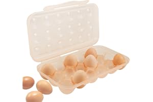 JasCherry Envase para Huevos Hueveras para Frigorifico, Caja de Almacenamiento de Huevos con Tapa, Acampada Huevera Plástico Plegable, Plastico Portátil Apilable Caja Transporte Huevos para 18 Huevos
