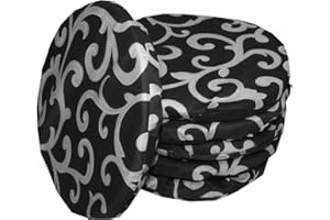 Russo Tessuti 6 Cuscini Sedie Cucina Coprisedia Imbottiti Rotondi Ghirigori Elastico-Nero