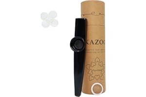Fartime Black Exquisite Aluminum Alloy Kazoo With 5 Kazoo Flute Diaphragms And A Beautiful Gift Box-Musical Instruments.(black)…
