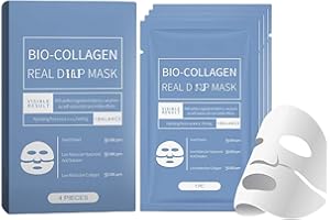 JESSHINY Biodance Bio-Collagen Real Deep Mask,4 Pièces Masque Collagene Visage,Masque Biodance Collagene,Masque Hydratant Visage pour les Peaux Sèches Ternes, Anti-âge Femme et Homme