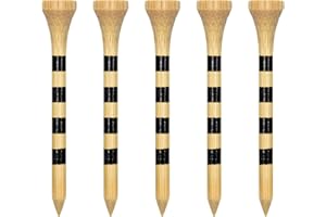 Zivisk Tee Golf Legno - 100 Pezzida Tee da Golf in bambù 38mm/ 70mm/ 83mm Bamboo Tees Bianco, Rosso, Blu, Giallo, Nero, Rosa
