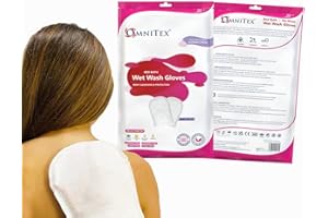 Omnitex Lot de 10 gants de bain humides de qualité supérieure – Passent au microondes | Avec crème barrière diméthicone, aloe vera et vitamines | Lingettes de bain sans rinçage en forme de gant |