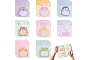 NAEBRO Mini Notes Autocollantes 640 Feuilles Notes Autocollantes Animaux, Notes Autocollantes Colorées pour Enfants Cadeau, Petits Animaux Notes Autocollantes pour Réfrigérateur l’École Bureau (8 Styles)