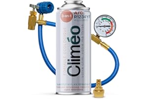 Climéo 400 ml – Umweltfreundlicher Ersatz für das Kältemittel R1234yf 2in1, 3in1 | Klimaanlagenwartung in Eigenregie (1 Dose + Schlauch, 3in1)