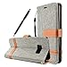 Produktbild Samsung Galaxy S8+ Tasche, Fraelc® Premium Handy Wallet Cover aus Textil und Kunstleder Schutzhülle passend für Samsung Galaxy S8 Plus Bookstyle Flipcase mit Kartenfach Brieftasche Handy Hülle in Grau