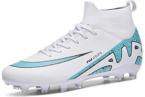 WEJIESS Uomo Scarpe da Calcio High Top Spikes Gioventù Formazione all'aperto Scarpe da Calcio Professionale Atletico Sport Scarpe Turf Trainers