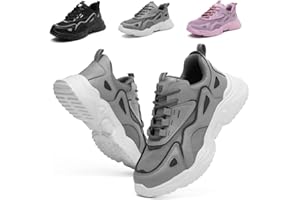 Bawalon Sicherheitsschuhe Damen Leicht Arbeitsschuhe Atmungsaktiv Sportlich Stahlkappenschuhe rutschfest Schutzschuhe Sneaker
