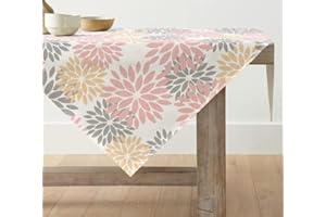 ‎ARTOID MODE Artoid Mode Blumen Rosa Dahlien Frühling Tischwäsche, Sommer Saisonnal Küche Tisch Dekoration Drinnen Urlaub Party Dekor 85x85 cm