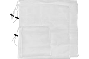 CZAKOMIX Sacchetto Riutilizzabile per Filtrare 3 Misure - Sacchetto Filtro per Birra, Sacchetti Filtro a Rete, con Coulisse, Per Birra, Frutta, Verdura, Vino, Tè - Telo Filtrante per Spremiagrumi