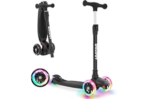 BELEEV A3 Trottinette Enfants 3 Ans, 4 Guidon Réglable en Hauteur, Roues Lumineuses en PU, Scooter à 3 Roues Deck Extra-Large et Antidérapant Trotinette pour Enfant de 3-12 Ans pour Filles Garçons