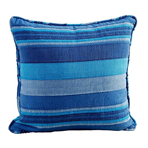 Homescapes Kissenhülle Morocco in Streifen-Design Kissenbezug 60 x 60 cm aus 100% reiner Baumwolle mit Reißverschluss in blau