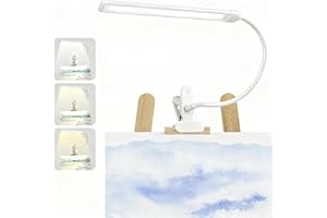 Lamptobe Lámpara con pinza para caballete con interruptor de encendido/apagado, 3 modos de color, intensidad regulable, flexible, lámpara de cuello de cisne para iluminación de sobrepintura