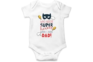 SmartyPants Superhero Dad Babygrow - Funny Cute Baby Suit Vest Clothes Bodysuit Onesie Newborn Months Shower Gifts Presents Idea Boy Girl Christmas Fathers Daddy Hero Son Daughter