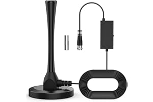 Bqeel Antenne Intérieur Puissante, Antenne TNT DVB-T/DTMB, Amplifiée 240 Miles avec Amplificateur de Signal Booster et 5M Câble Coaxial